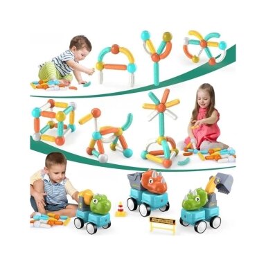Magnetinės kaladėlės“Dinozaurai“ 51008